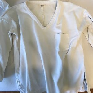 Madewell 3/4 sleeve sweater with zipper details